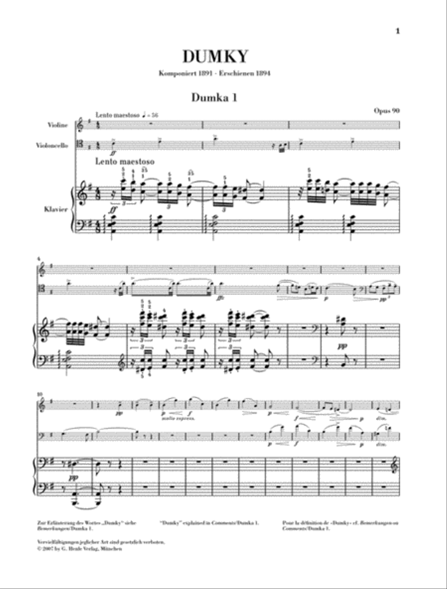 Dumky Piano Trio Op. 90 Dumky Piano Trio Op. 90 Piano Trio scores gallery preview page 2