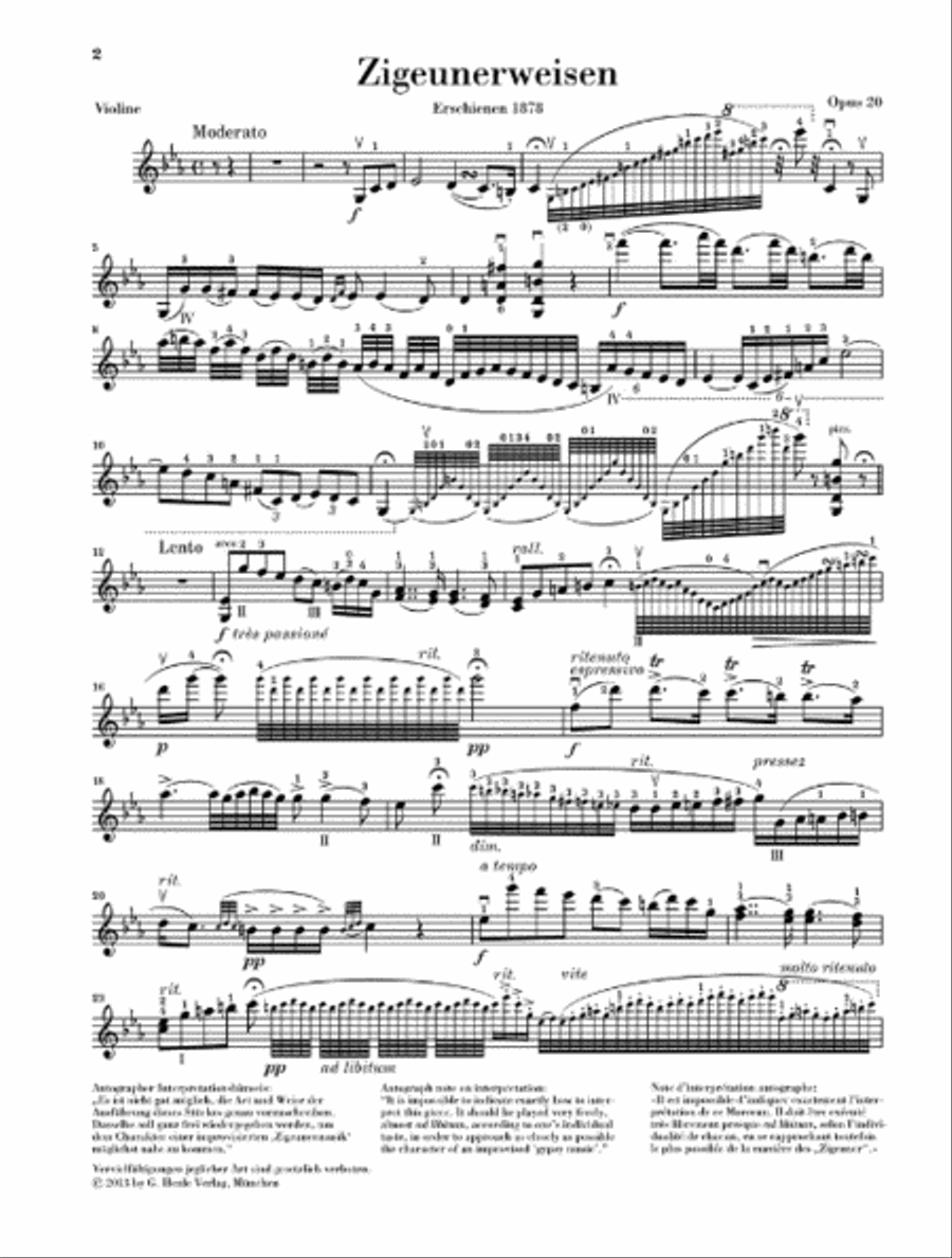 Gypsy Airs, Op. 20 (Zigeunerweisen Opus 20) Violin Solo scores gallery preview page 4