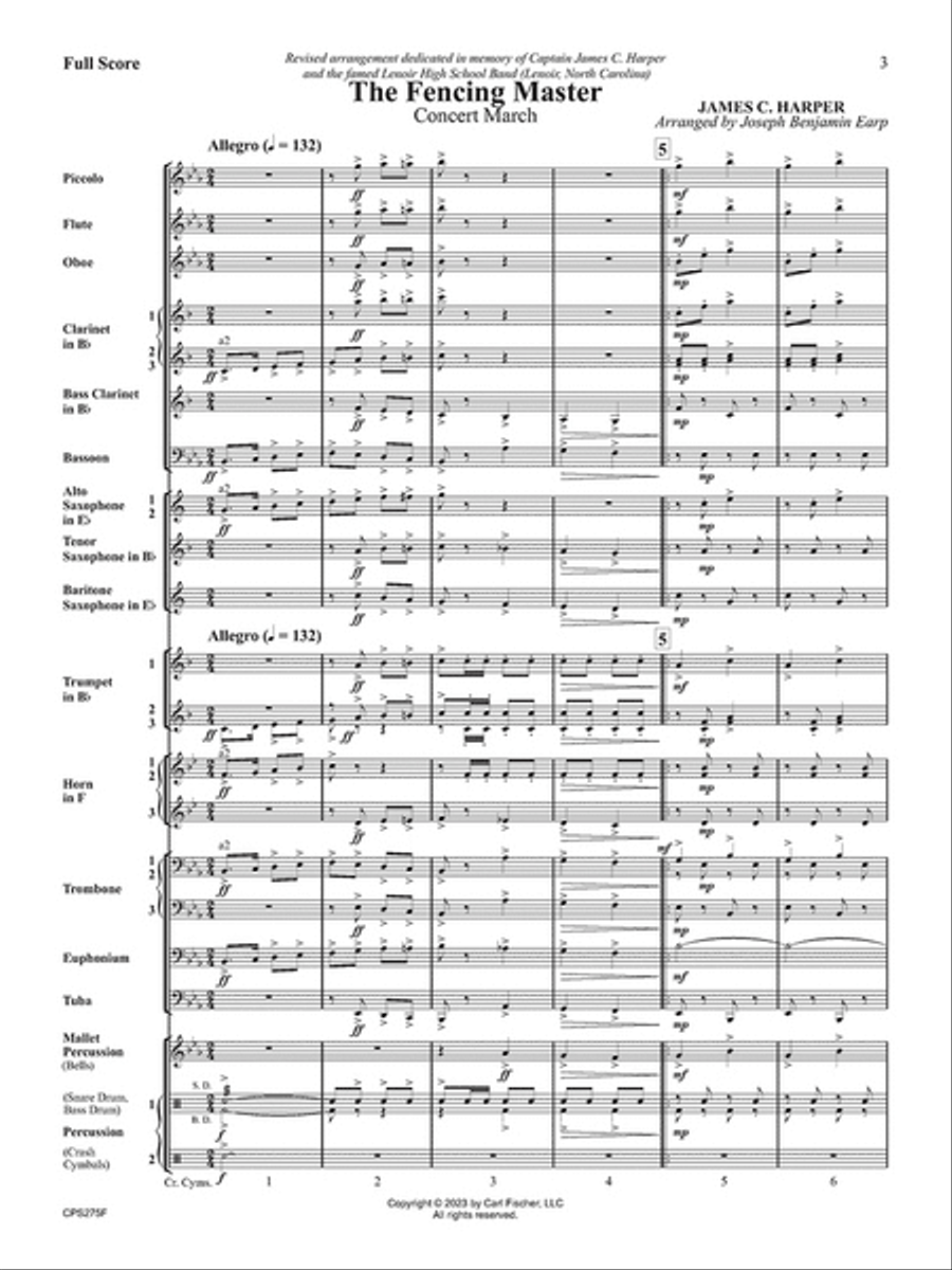 The Fencing Master Concert Band scores gallery preview page 2