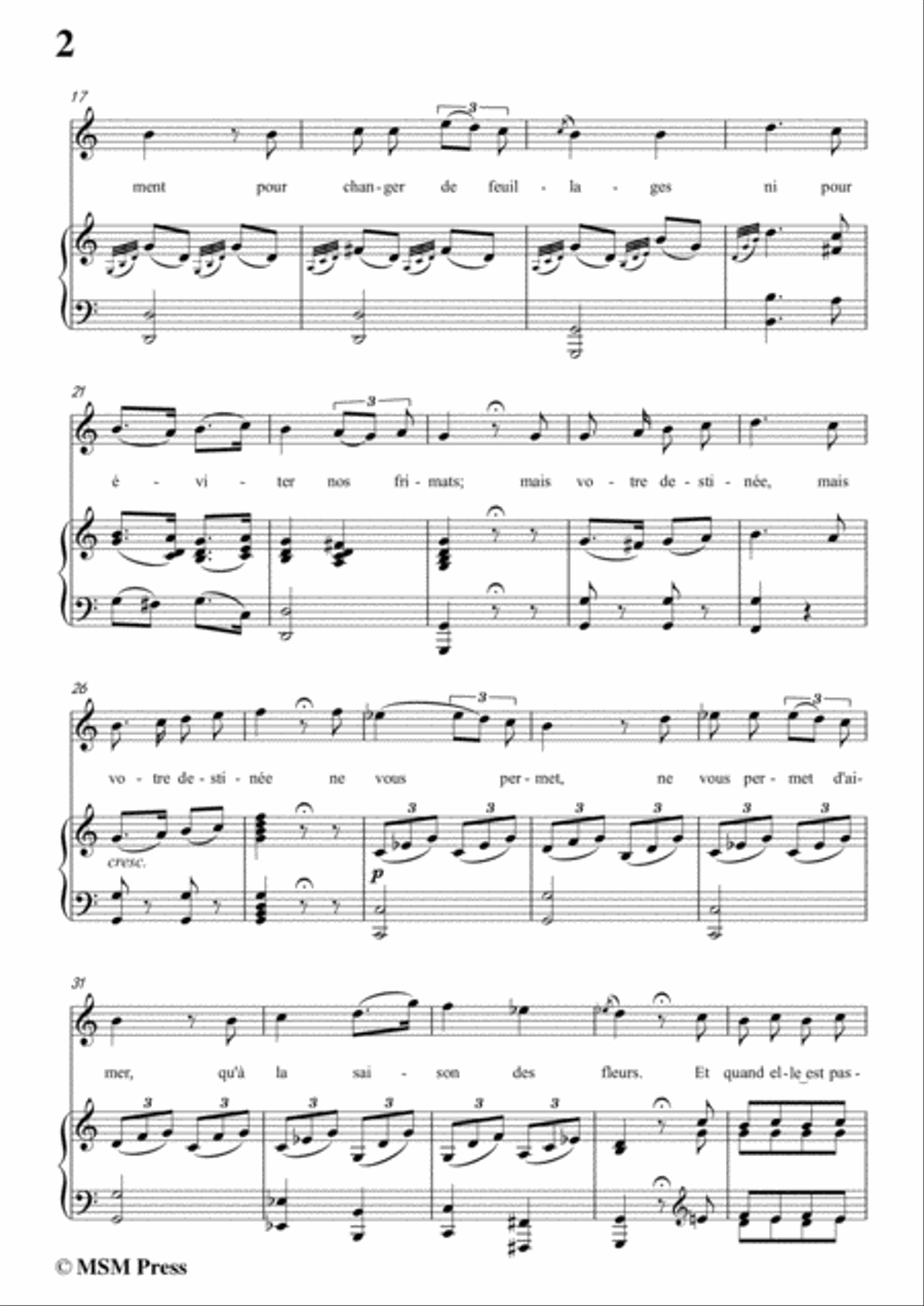 Mozart-Oiseaux,si tous les ans,in C Major,for Voice and Piano Voice Solo scores gallery preview page 4
