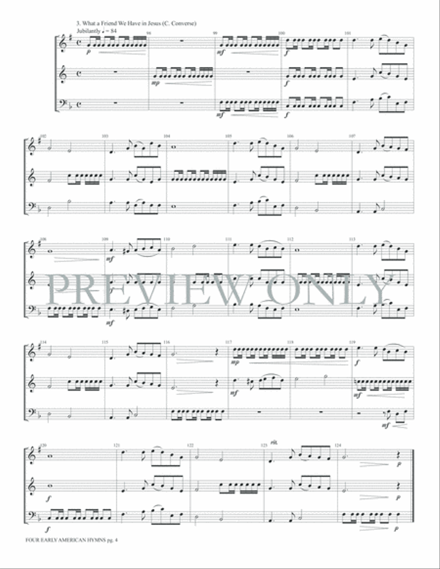 Four Early American Hymns Brass Ensemble scores gallery preview page 6