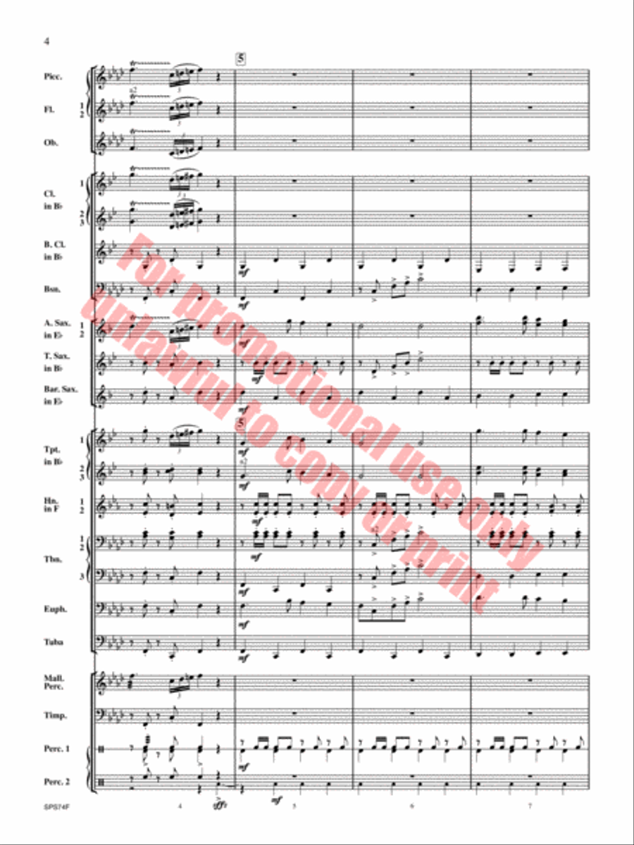 Courage of the Cossacks Concert Band scores gallery preview page 5
