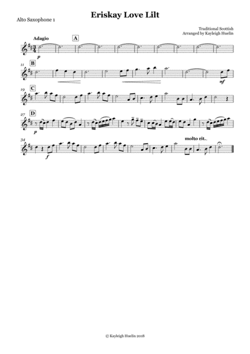 Eriskay Love Lilt - Saxophone quartet (AATT) image number null
