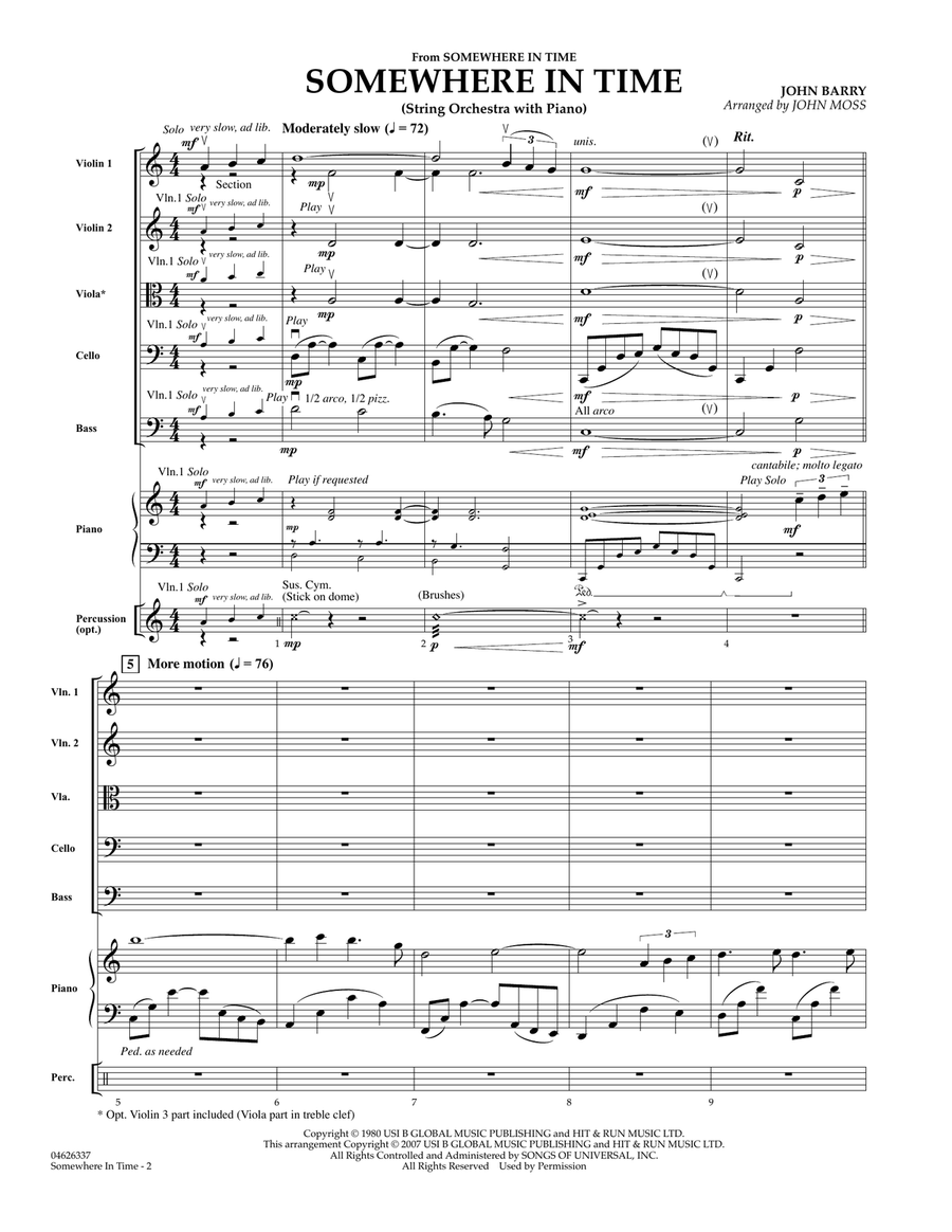 Somewhere in Time - Full Score String Orchestra scores gallery preview page 1
