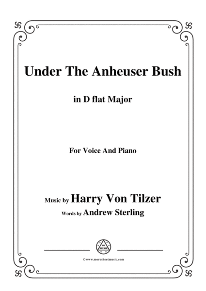 Harry Von Tilzer-Under The Anheuser Bush,in D flat Major,for Voice&Piano image number null