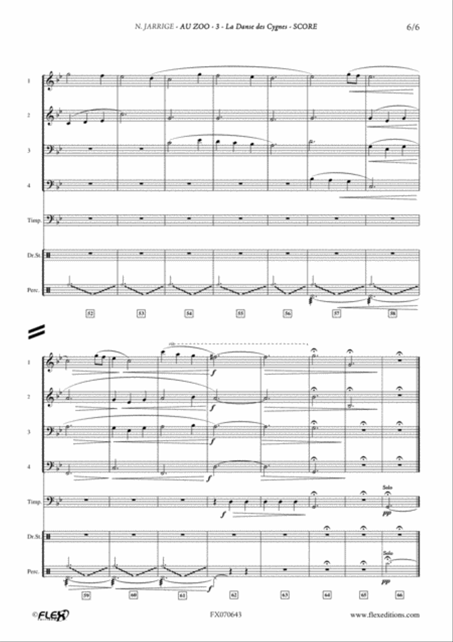 Au Zoo - 3 - La Danse des Cygnes Concert Band scores gallery preview page 6