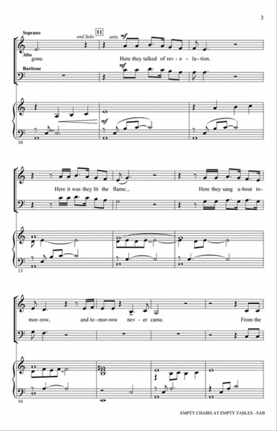 Empty Chairs at Empty Tables 3-Part scores gallery preview page 3