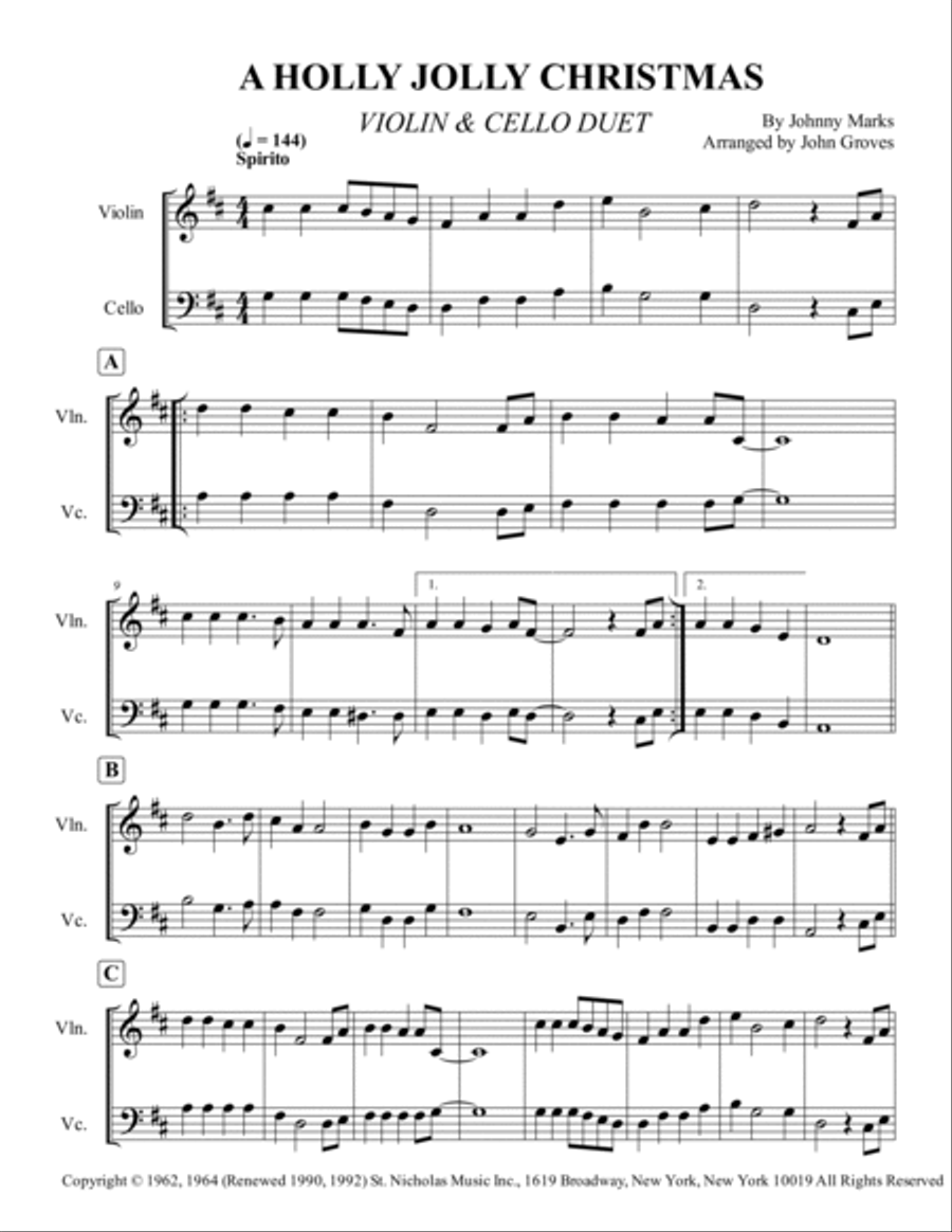 A Holly Jolly Christmas String Duet scores gallery preview page 2