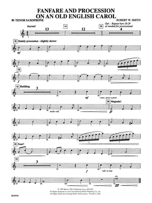 Fanfare and Processional on an Old English Carol: B-flat Tenor Saxophone