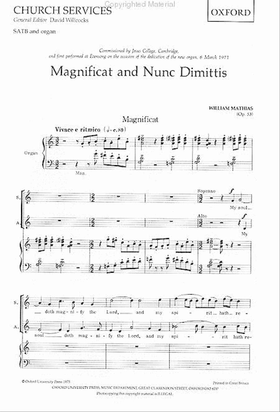 Magnificat and Nunc Dimittis (Op. 53)