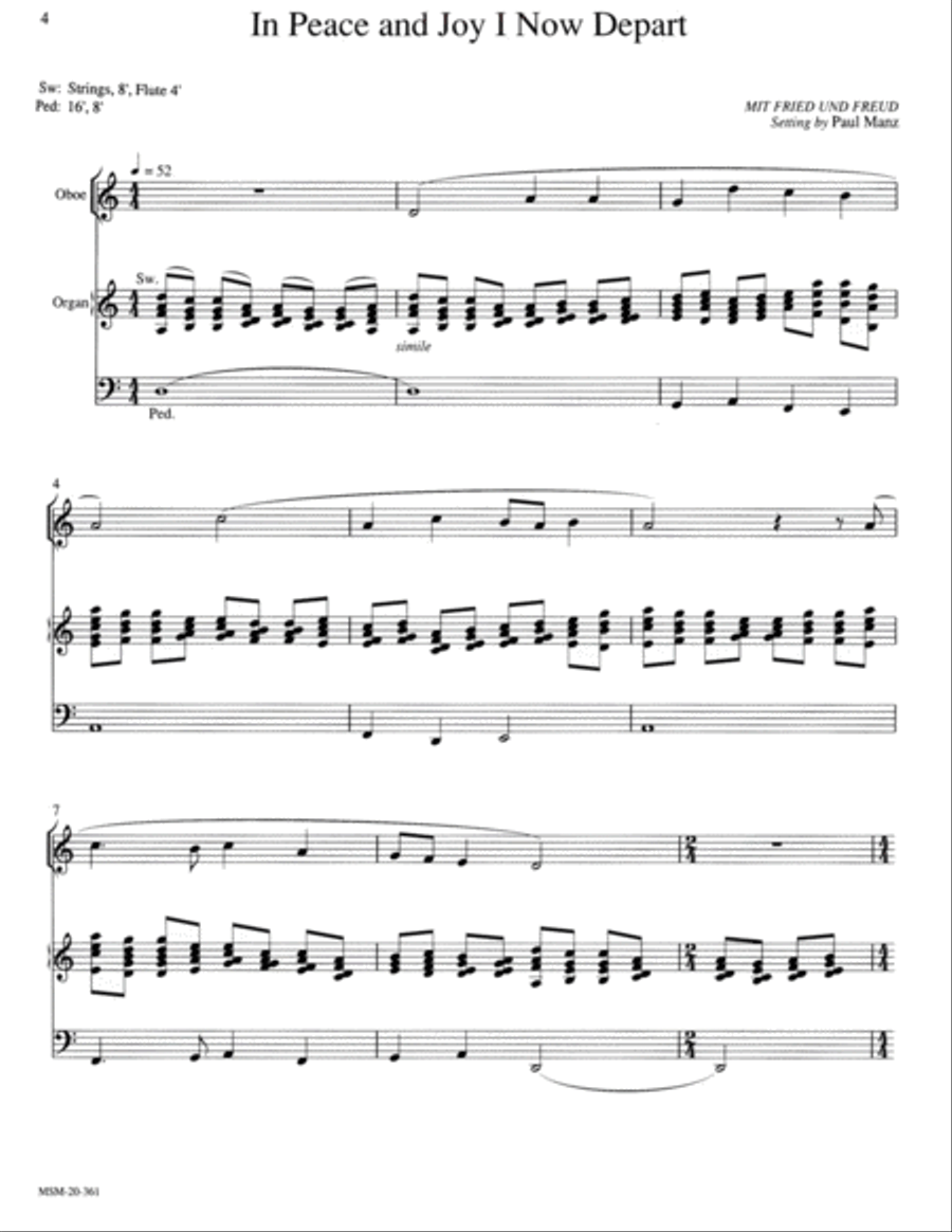Three Lenten Hymns for Oboe and Organ Oboe scores gallery preview page 4