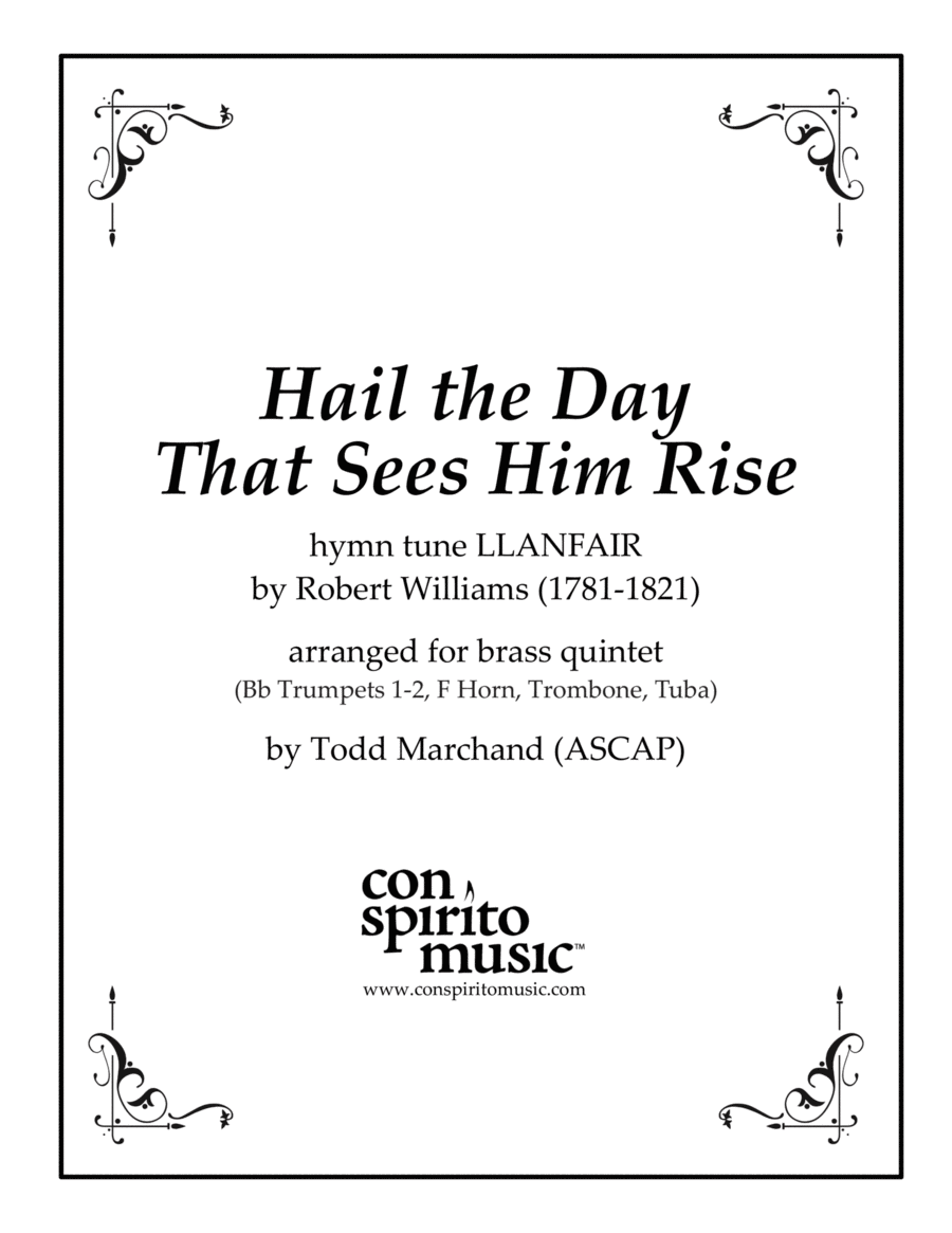 Hail the Day That Sees Him Rise - brass quintet Brass Quintet scores gallery preview page 1