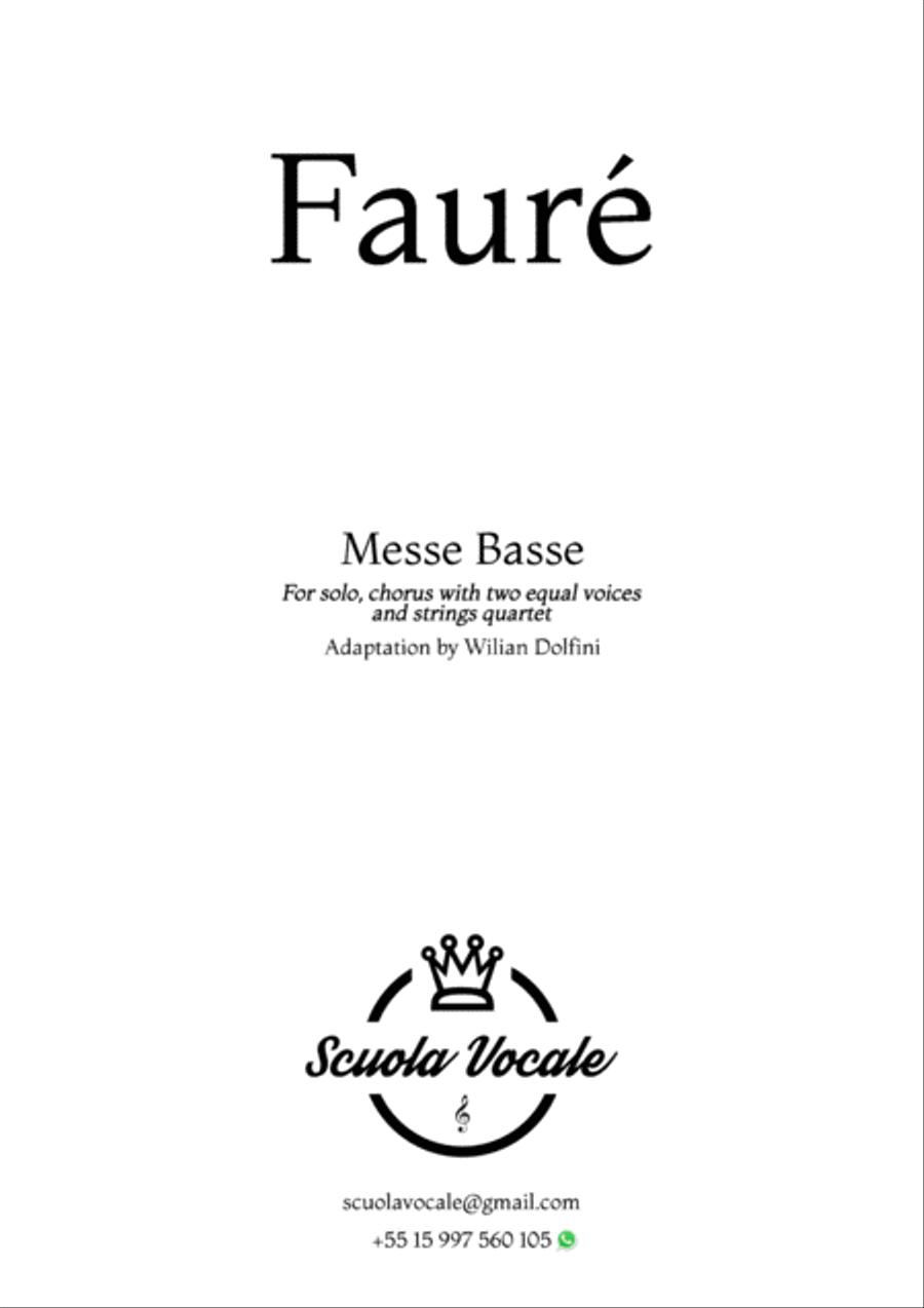 Messe Basse - G.Fauré - Female choir - String Quartet Women's Choir scores gallery preview page 1