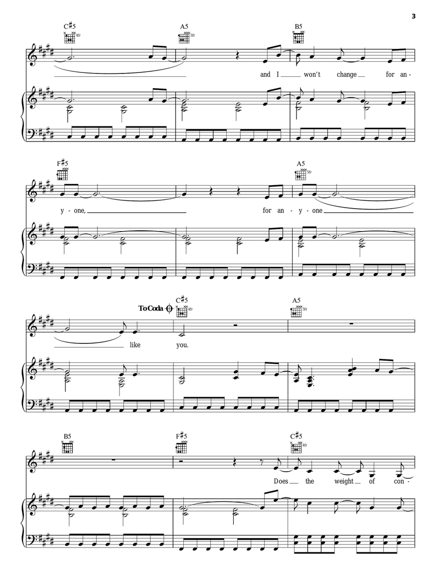I Am Me I Am Me Piano, Vocal, Guitar scores gallery preview page 3