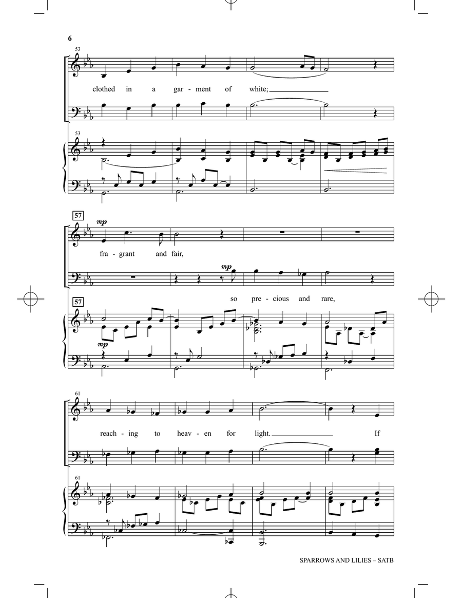 Sparrows And Lilies 4-Part scores gallery preview page 5