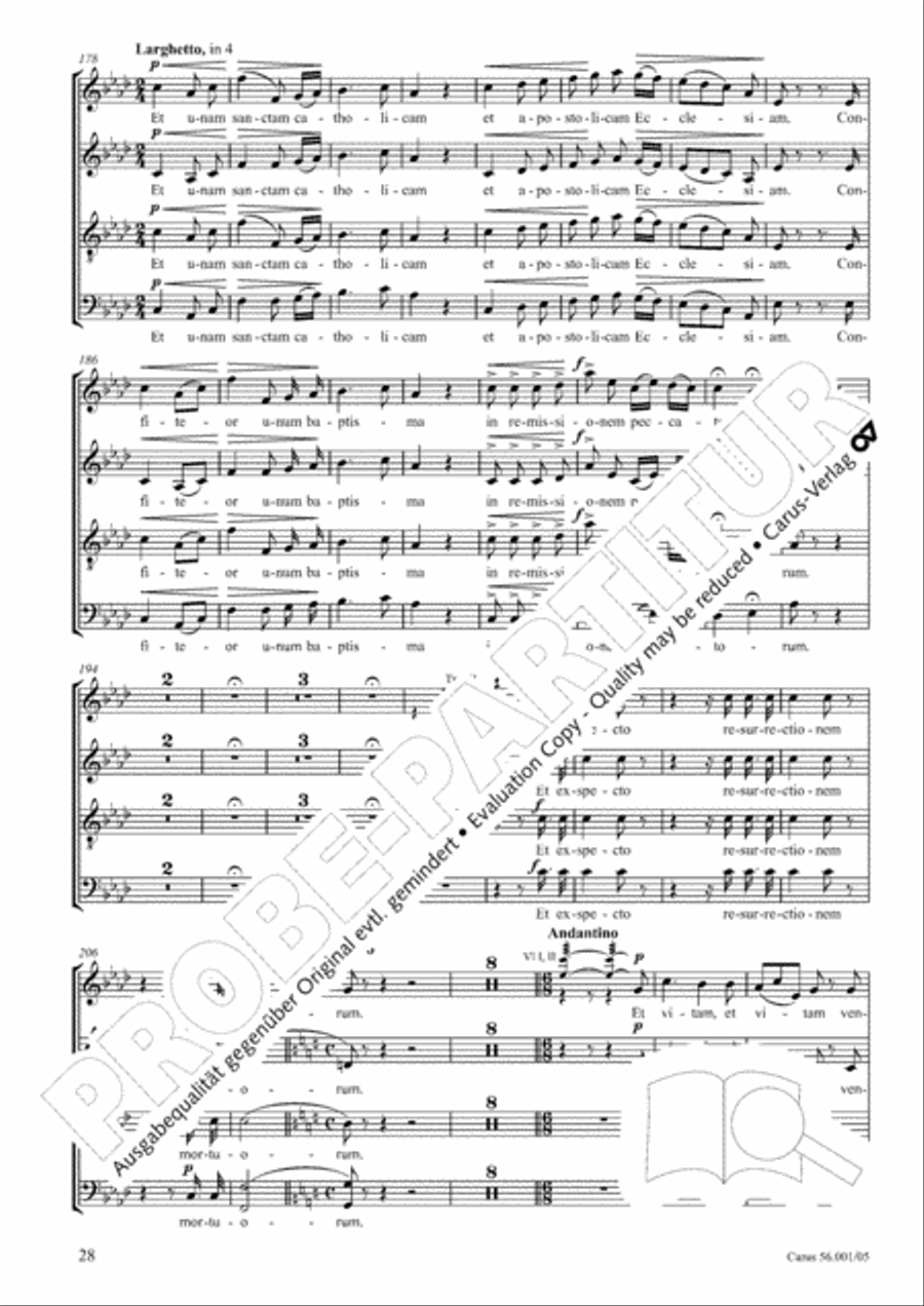 Edizione Nazionale delle Opere di Giacomo Puccini. III. Vocal music; 2. Messa a 4 voci (vol. III/2) 4-Part scores gallery preview page 29