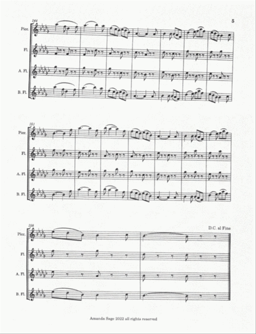 Second Suite in F major Woodwind Quartet scores gallery preview page 5