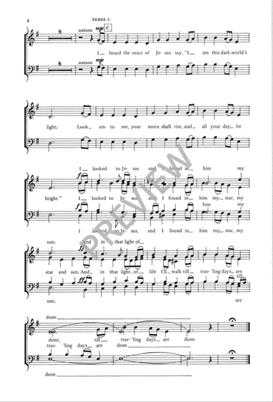 I Heard the Voice of Jesus Say 4-Part scores gallery preview page 5