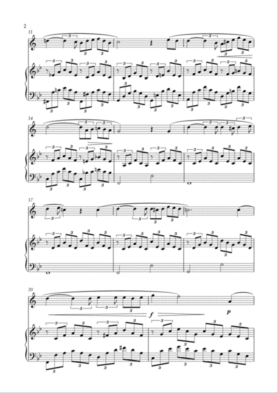 Ave Maria for B flat Instrument and Piano (Schubert) Small Ensemble scores gallery preview page 2