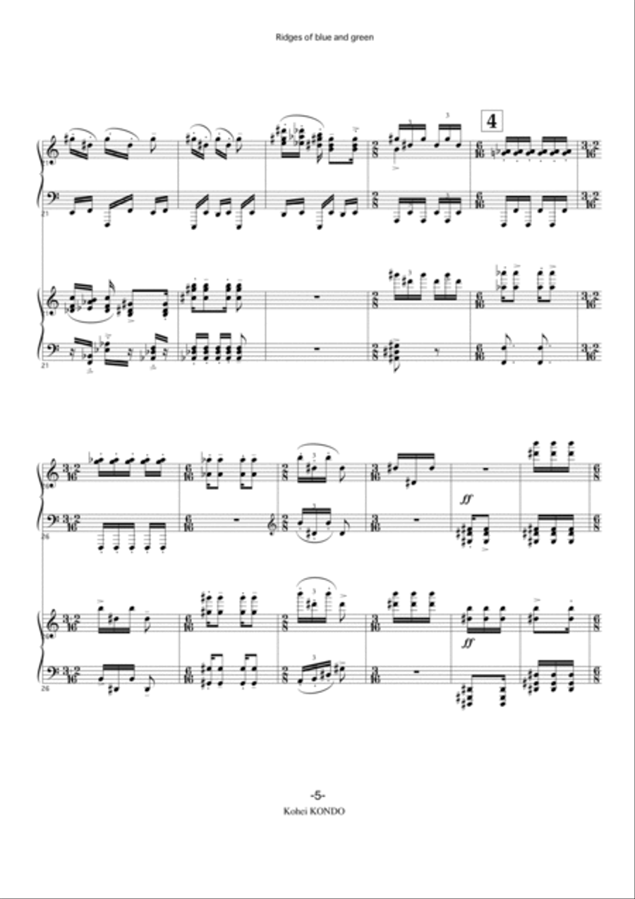Ridges of blue and green op.38 Piano scores gallery preview page 6