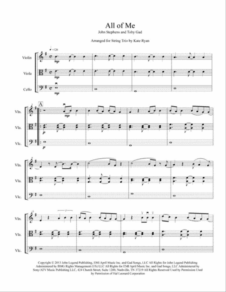 All Of Me All Of Me String Trio scores gallery preview page 2