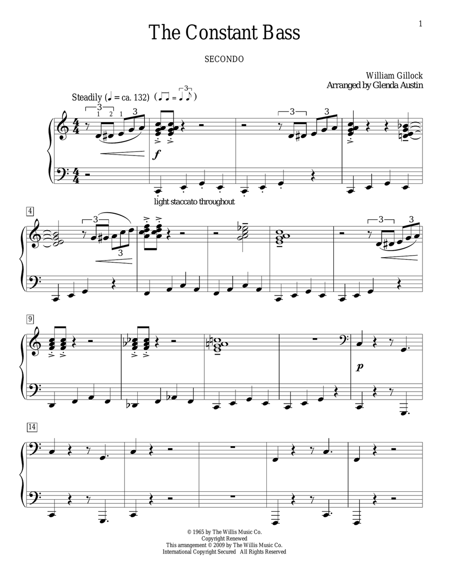 The Constant Bass The Constant Bass Piano Duet scores gallery preview page 1