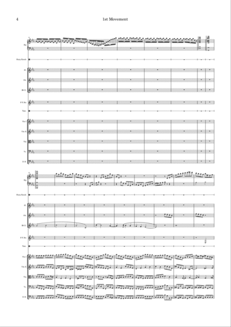 Concerto for Harp in Eb Major (for Harp and Chamber Orchestra) Chamber Orchestra scores gallery preview page 4