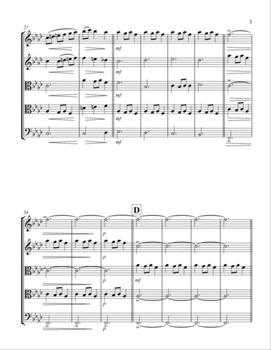 Carol of the Bells (F min) (String Quintet - 2 Violin, 2 Viola, 1 Cello) String Quintet scores gallery preview page 3