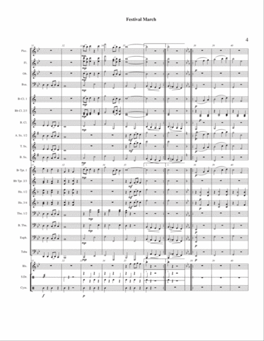 Festival March Concert Band scores gallery preview page 6