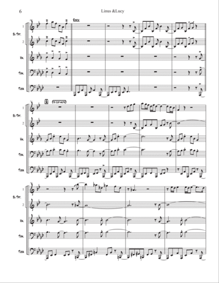 Linus And Lucy Brass Quintet scores gallery preview page 6