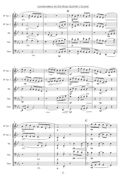 Londonderry Air (Danny Boy) [Brass Quintet] - Score Only image number null