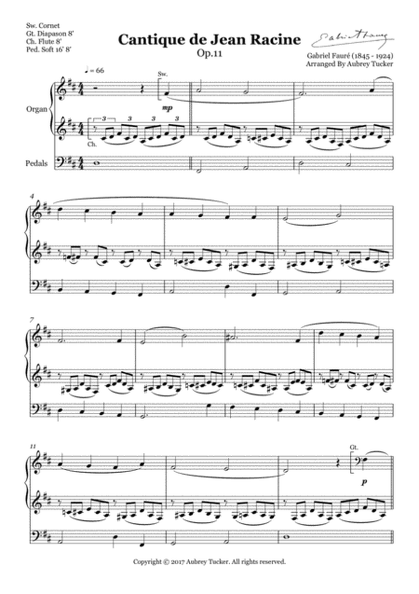 Organ: Cantique de Jean Racine (Op.11, D Major) - Gabriel Faure image number null