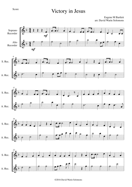 6 simple duets based on hymns, for soprano recorder and alto recorder image number null