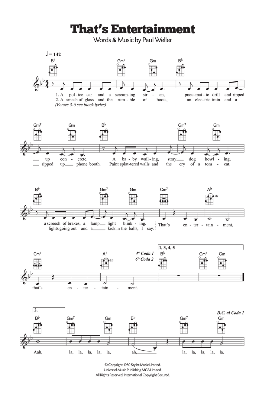 That's Entertainment That's Entertainment Ukulele scores gallery preview page 1