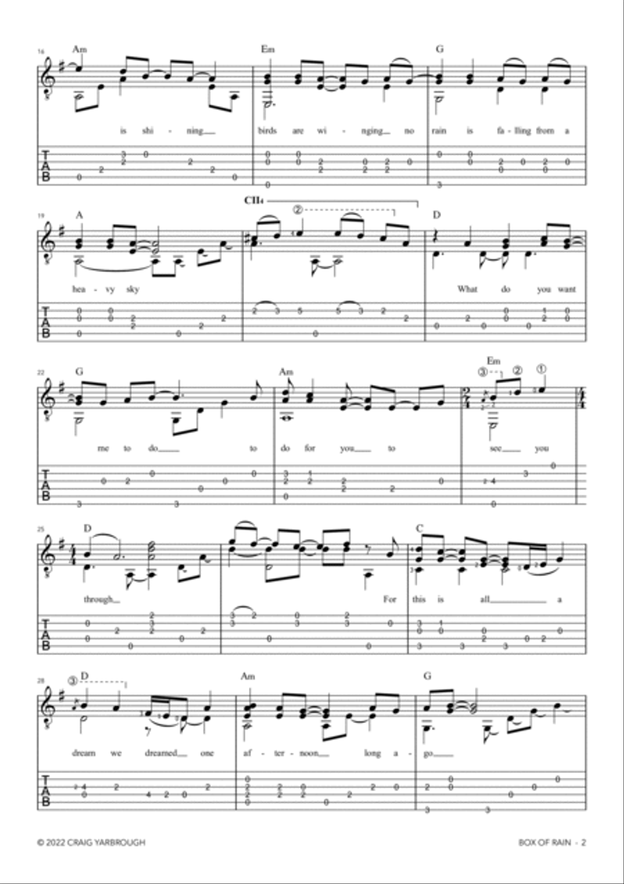 Box Of Rain Acoustic Guitar scores gallery preview page 2