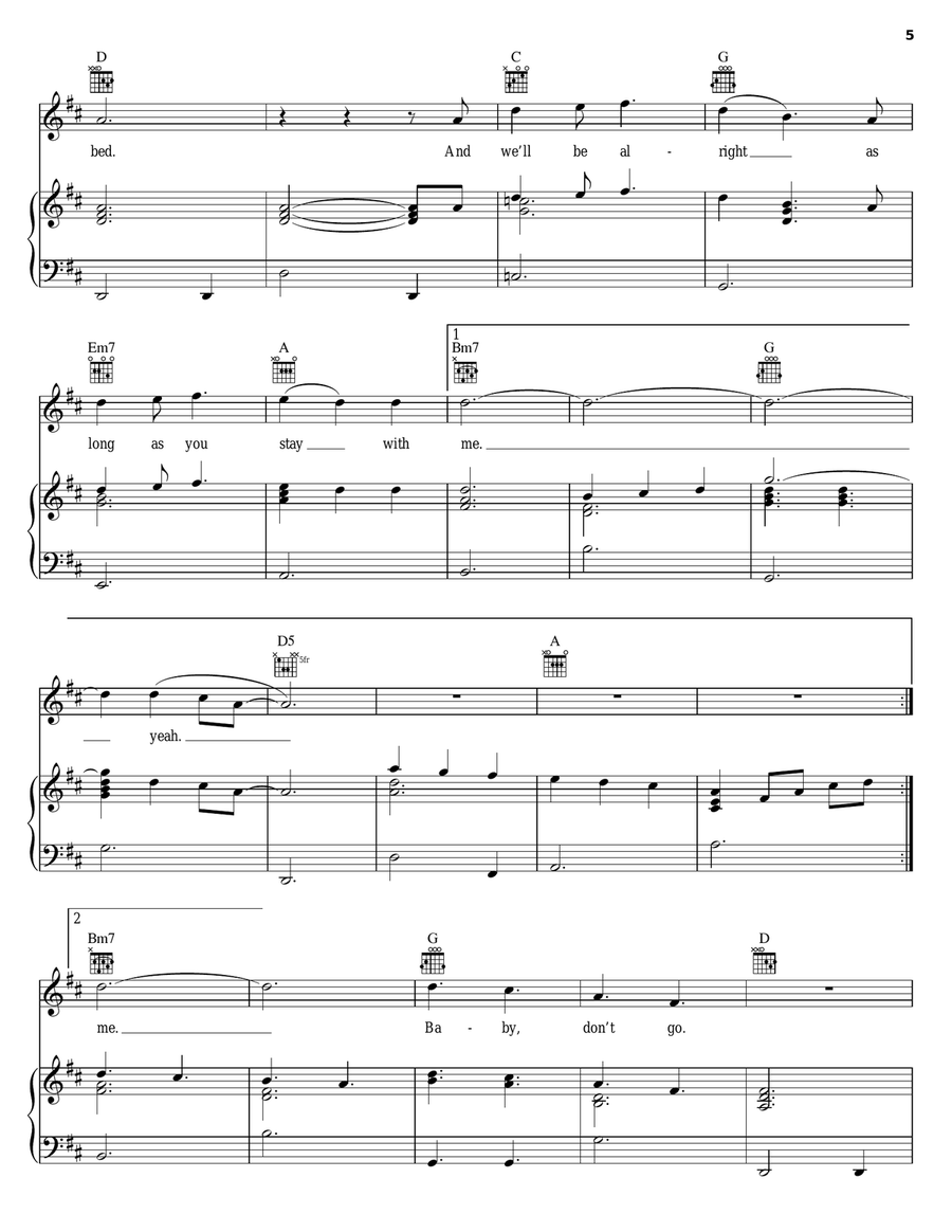 Stay With Me (Brass Bed) Stay With Me (Brass Bed) Piano, Vocal, Guitar scores gallery preview page 5