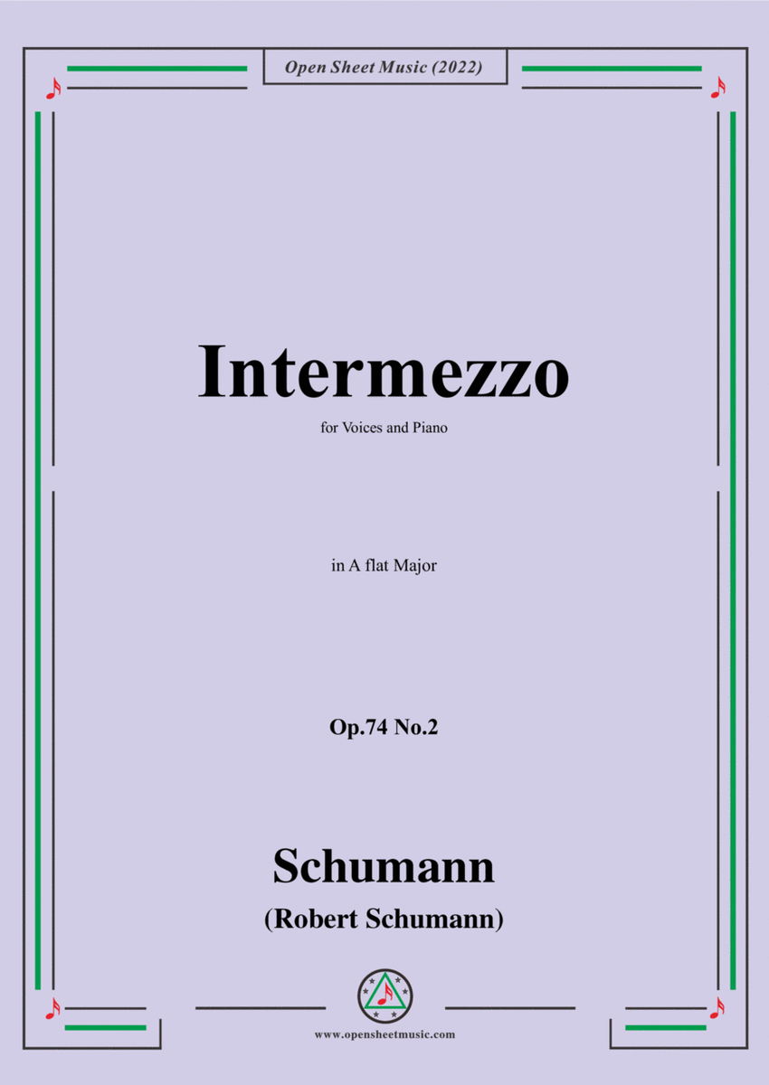 Schumann-Intermezzo,Op.74 No.2,in A flat Major image number null
