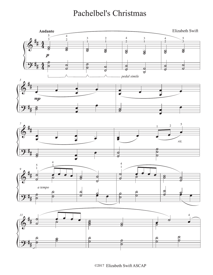 Pachelbel's Christmas (We Wish You a Merry Christmas and Canon in D) Studio Use Piano Method scores gallery preview page 2
