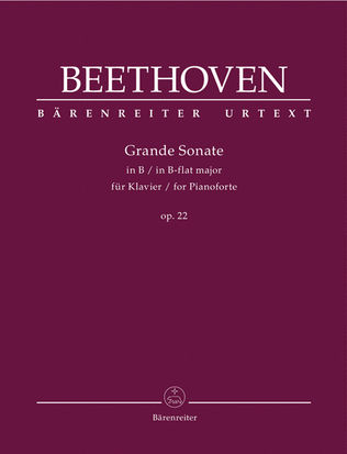 Book cover for Grande Sonate for Pianoforte in B-flat major, op. 22