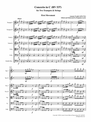 Vivaldi - Concerto for Two Trumpets and Strings - Score and Parts