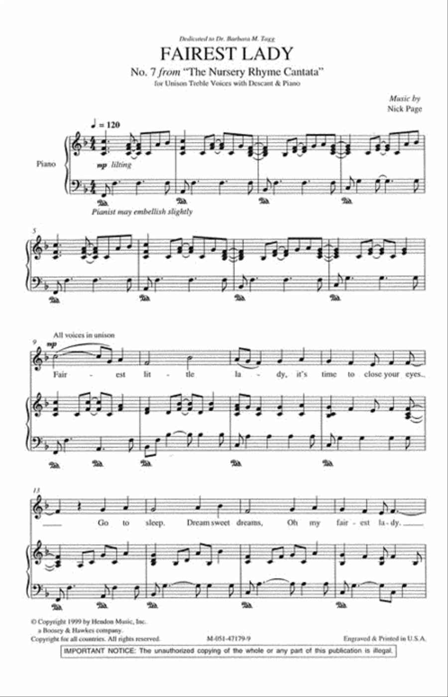 Fairest Lady Fairest Lady Unison Choir scores gallery preview page 2