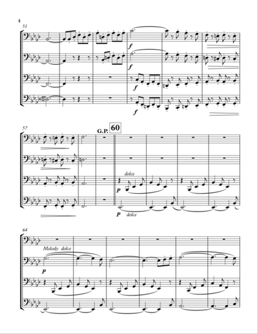 Ramsoe Quartet No 4 mvt 4 Brass Ensemble scores gallery preview page 5