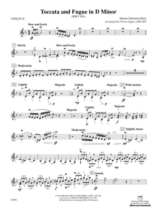 Toccata and Fugue in D Minor: 2nd Violin
