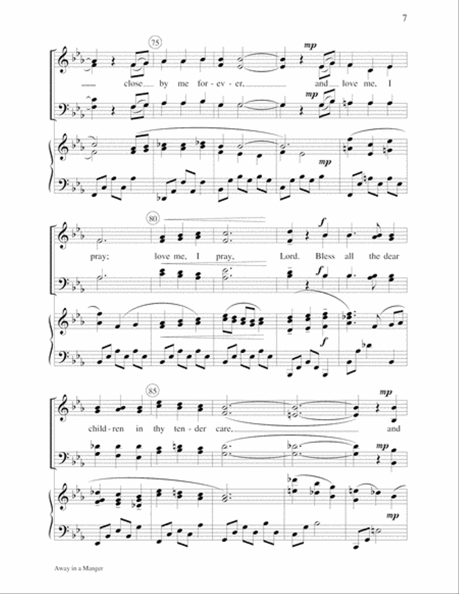 Away in a Manger 4-Part scores gallery preview page 7