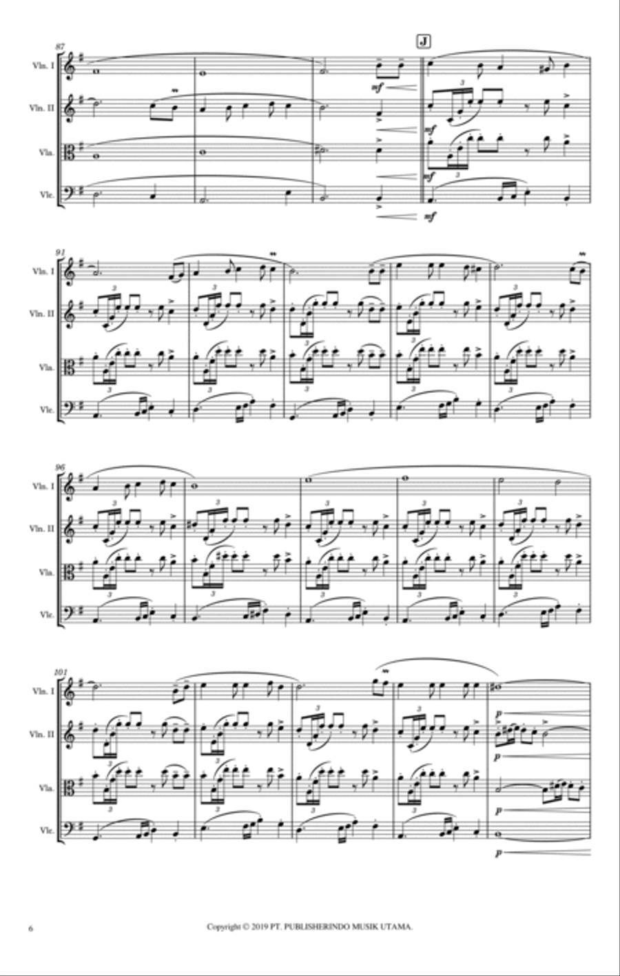 Selamat Hari Lebaran String Quartet scores gallery preview page 6