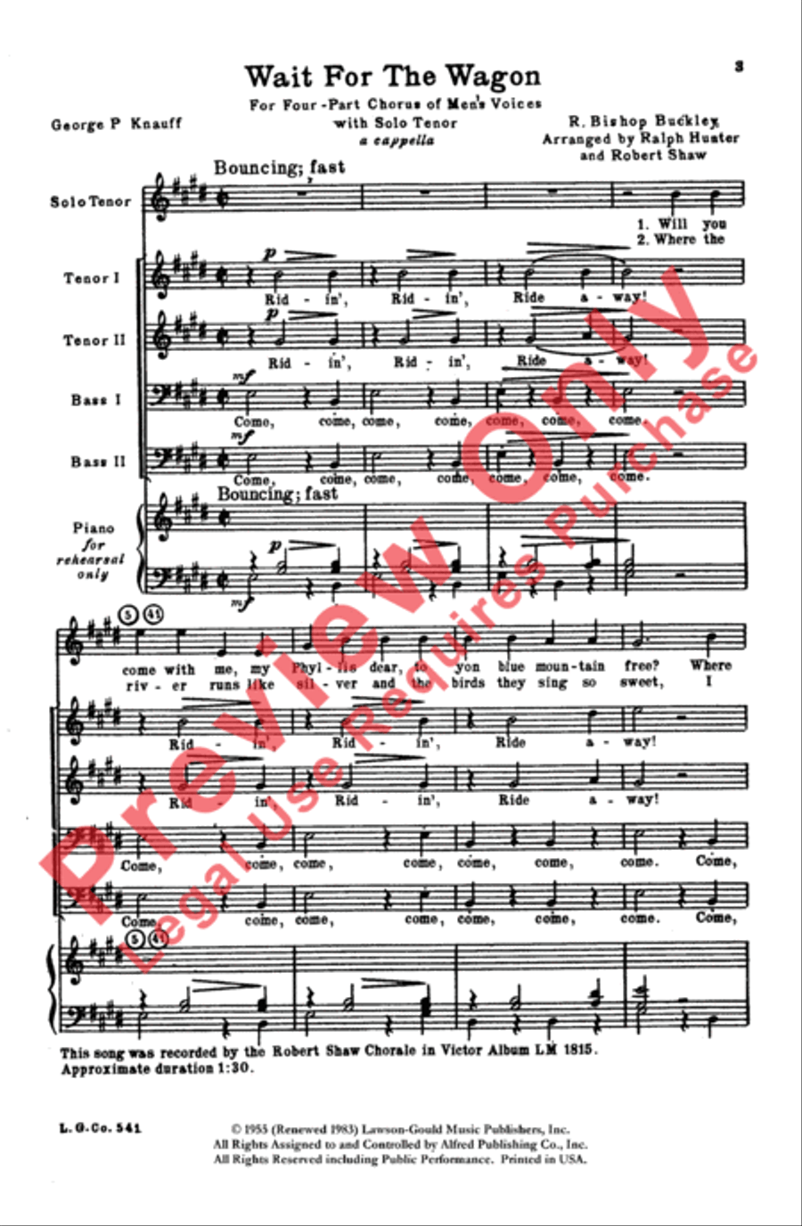 Wait for the Wagon Men's Choir scores gallery preview page 2