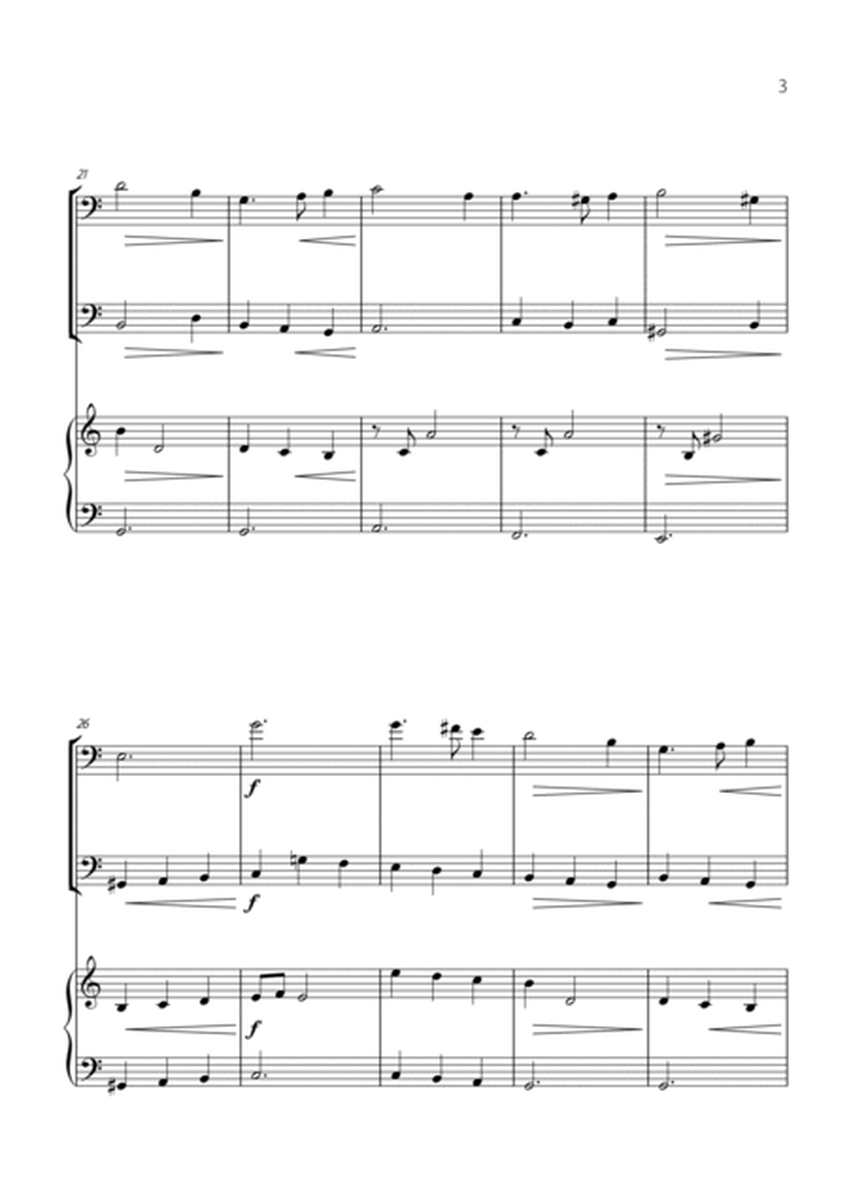 "Green Sleeves" - Beautiful easy version for CELLO DUET and PIANO image number null