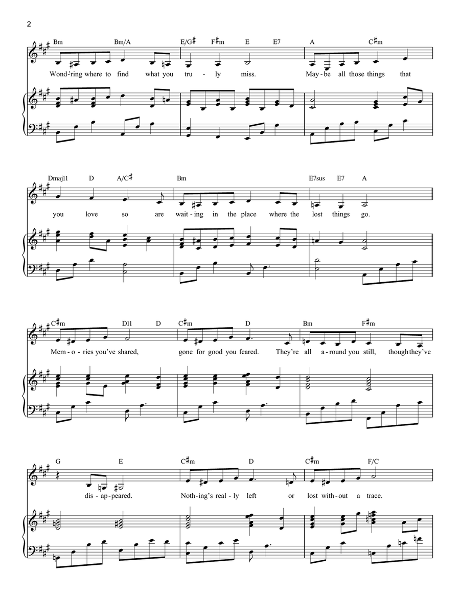 The Place Where Lost Things Go (from Mary Poppins Returns) Voice scores gallery preview page 2