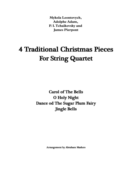 4 Traditional Christmas Pieces for String Quartet image number null