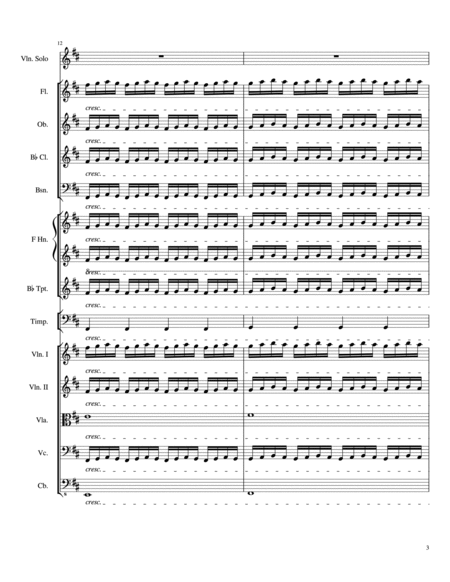 Violin Concerto No 2 in D Major, Score and All Parts Included